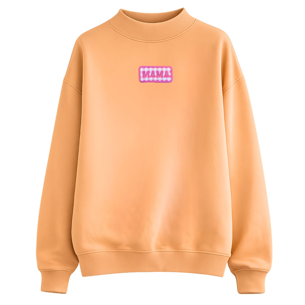'Mama Gingham Patch' Mockneck
