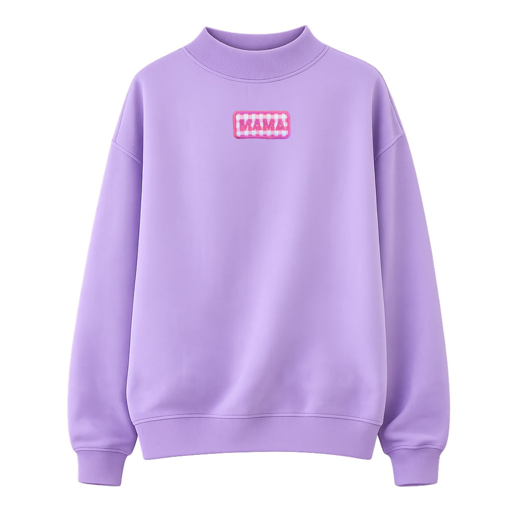 'Mama Gingham Patch' Mockneck