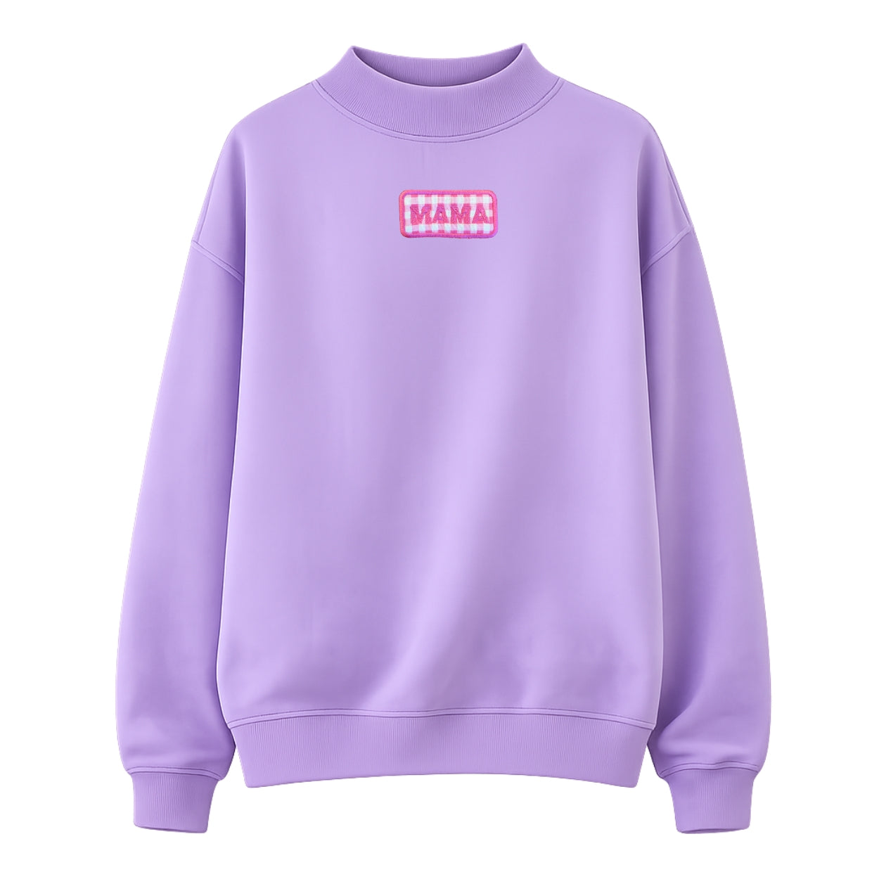 'Mama Gingham Patch' Mockneck
