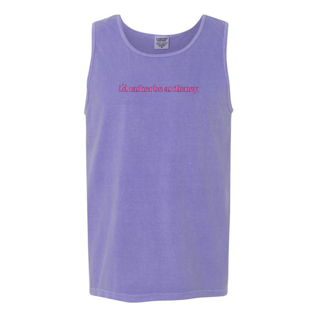 Embroidered 'I'd Rather Be At Disney' Tank Top