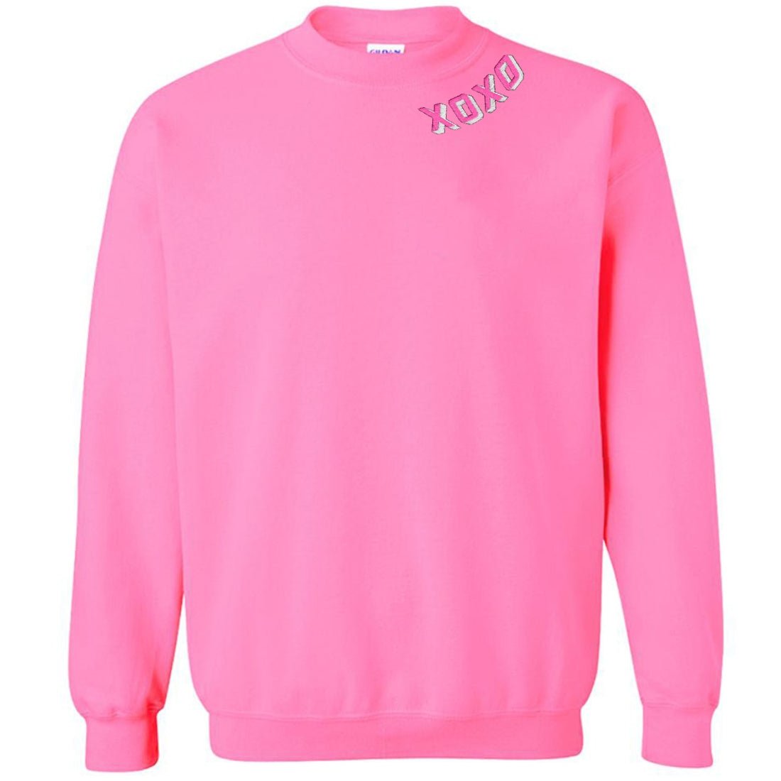 'XOXO Kisses' Embroidered Collar Wrap Sweatshirt