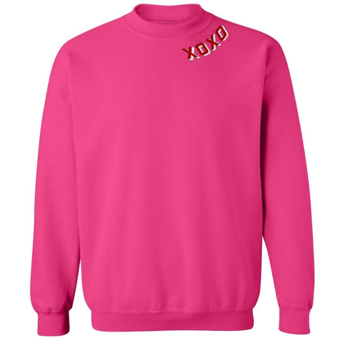 'XOXO Kisses' Embroidered Collar Wrap Sweatshirt