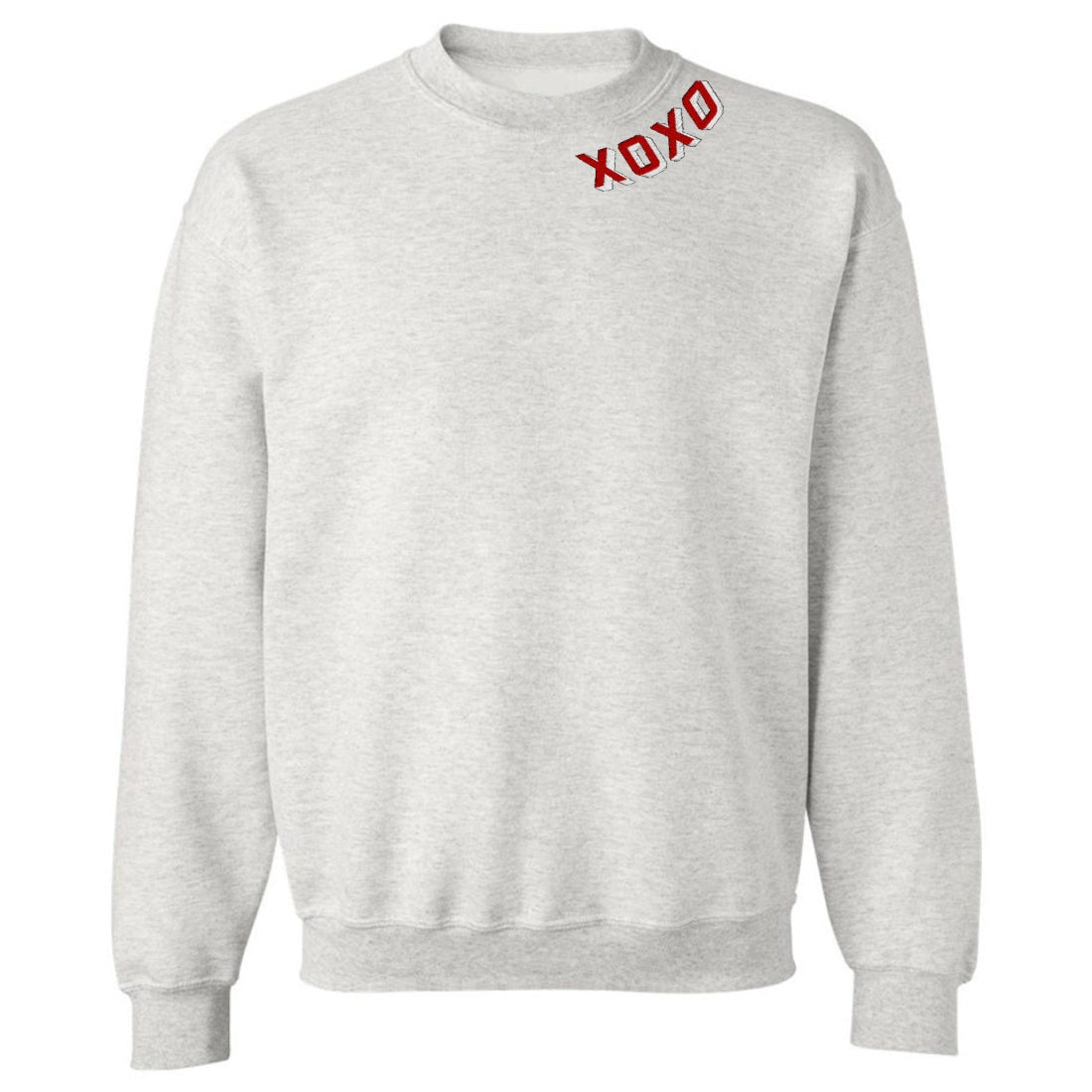 'XOXO Kisses' Embroidered Collar Wrap Sweatshirt
