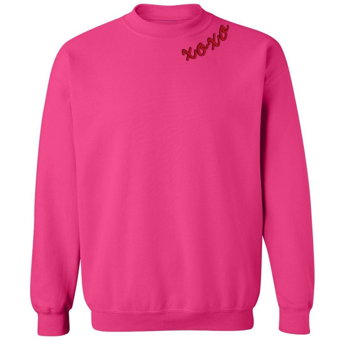 'XOXO Kisses' Embroidered Collar Wrap Sweatshirt