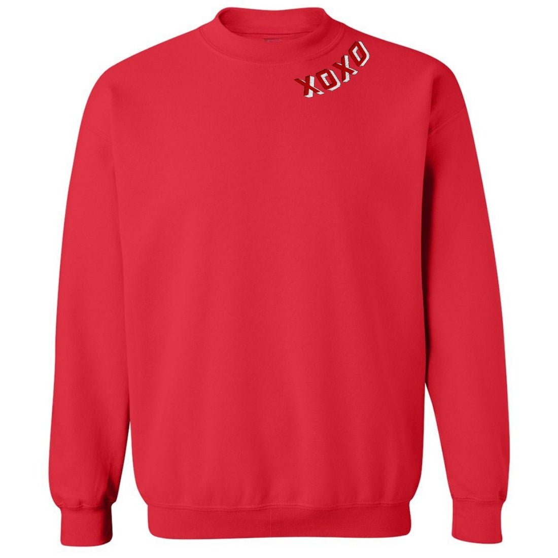 'XOXO Kisses' Embroidered Collar Wrap Sweatshirt