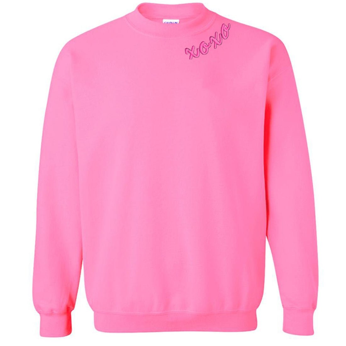 'XOXO Kisses' Embroidered Collar Wrap Sweatshirt