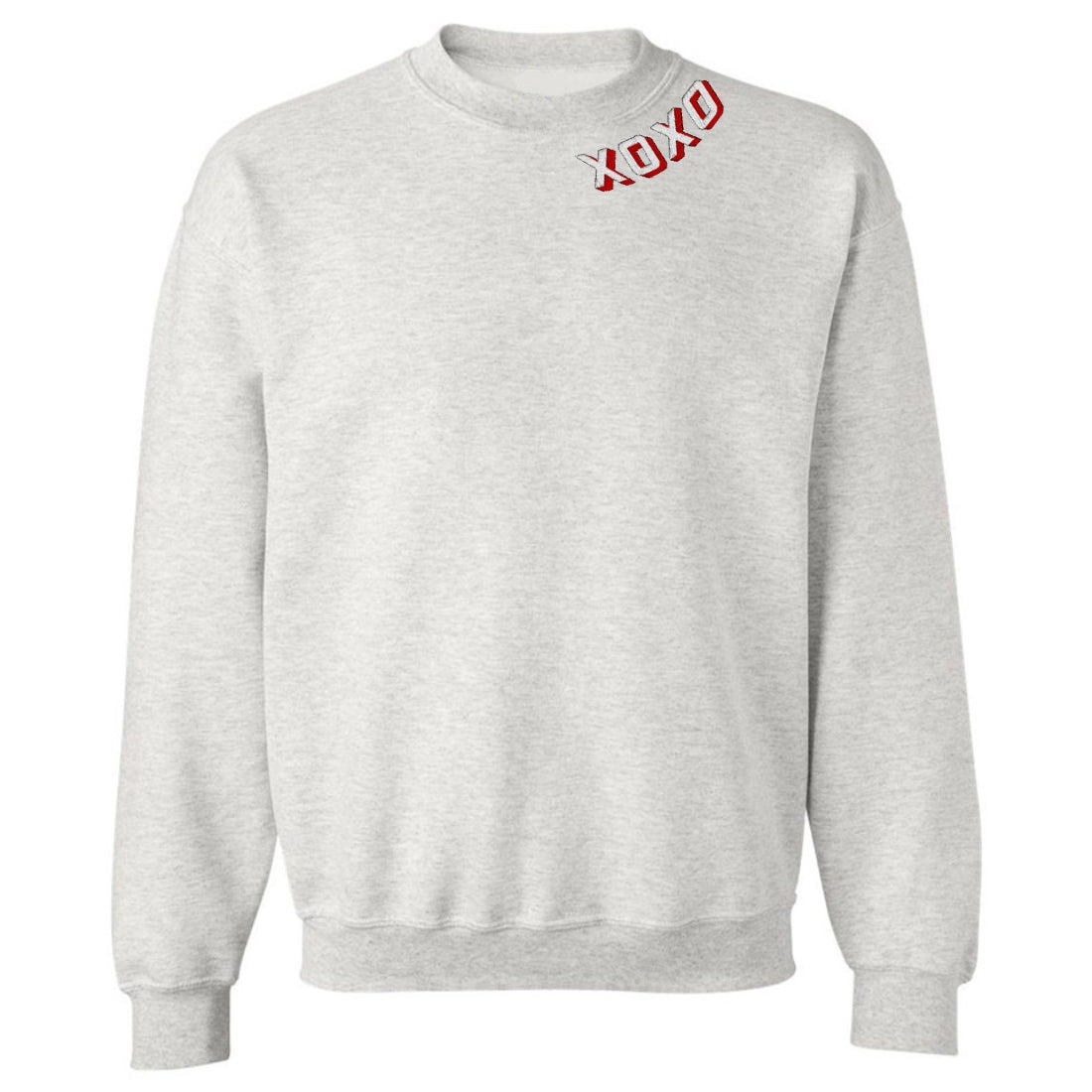 'XOXO Kisses' Embroidered Collar Wrap Sweatshirt