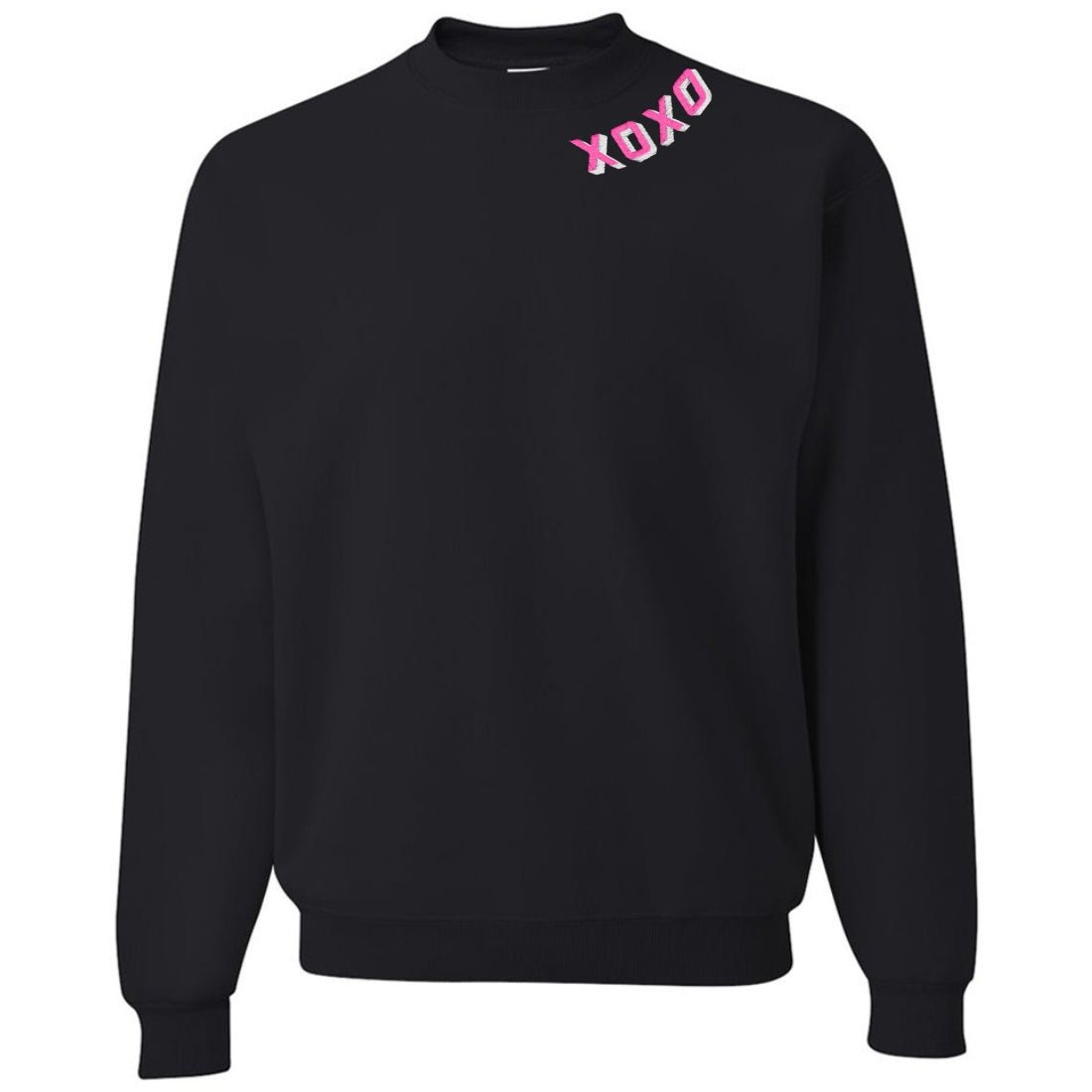 'XOXO Kisses' Embroidered Collar Wrap Sweatshirt