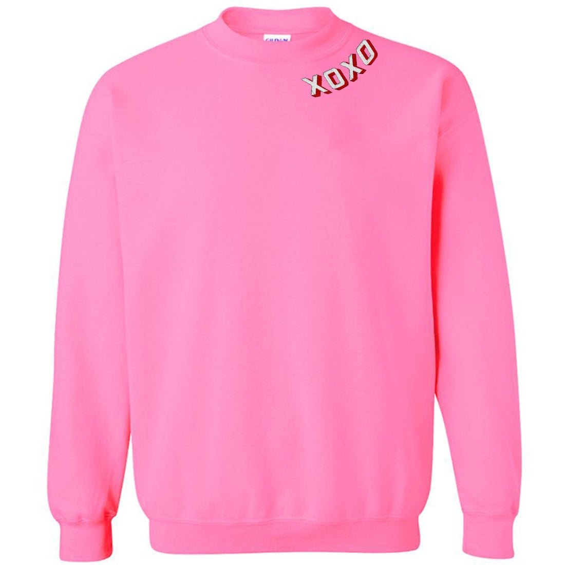 'XOXO Kisses' Embroidered Collar Wrap Sweatshirt