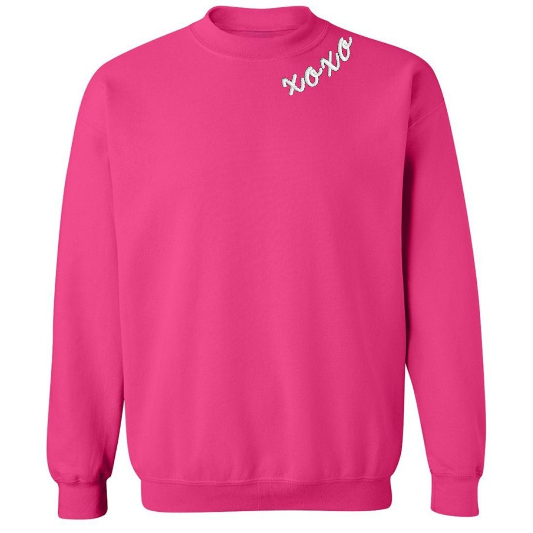 'XOXO Kisses' Embroidered Collar Wrap Sweatshirt