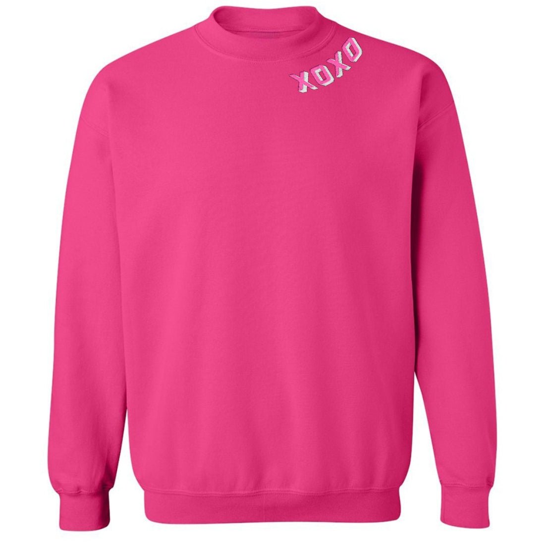 'XOXO Kisses' Embroidered Collar Wrap Sweatshirt