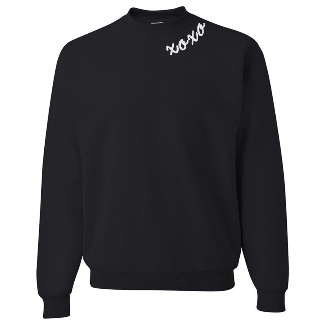 'XOXO Kisses' Embroidered Collar Wrap Sweatshirt