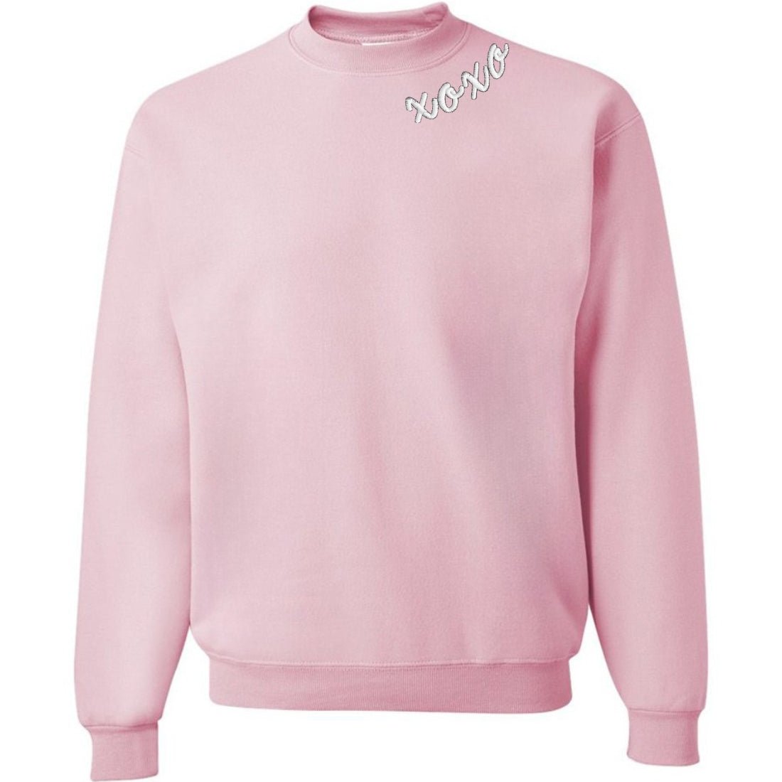 'XOXO Kisses' Embroidered Collar Wrap Sweatshirt