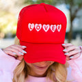 'I'm A Lover' Embroidered Hearts Trucker Hat