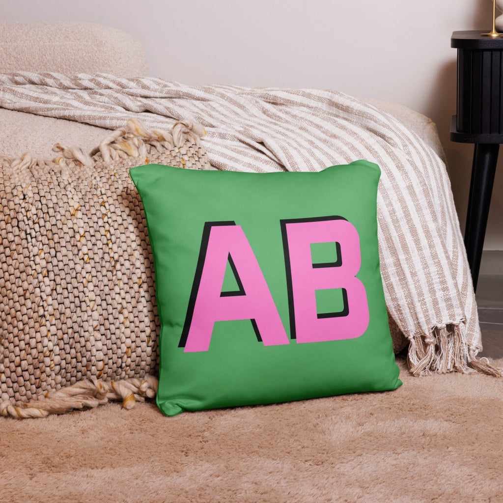 Personalized Shadow Block Initials Pillow Case + Pillow