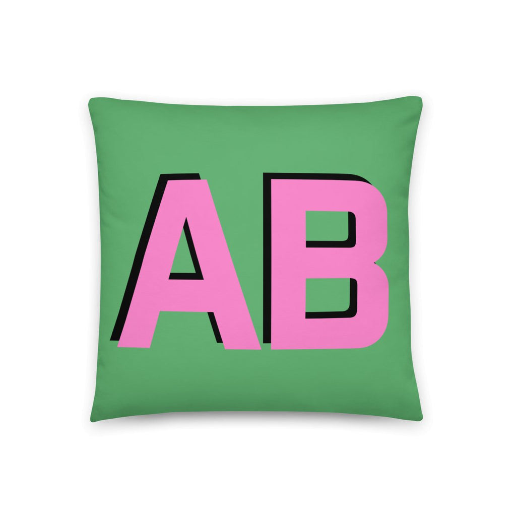 Personalized Shadow Block Initials Pillow Case + Pillow