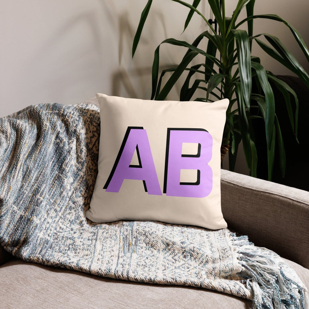 Personalized Shadow Block Initials Pillow Case + Pillow