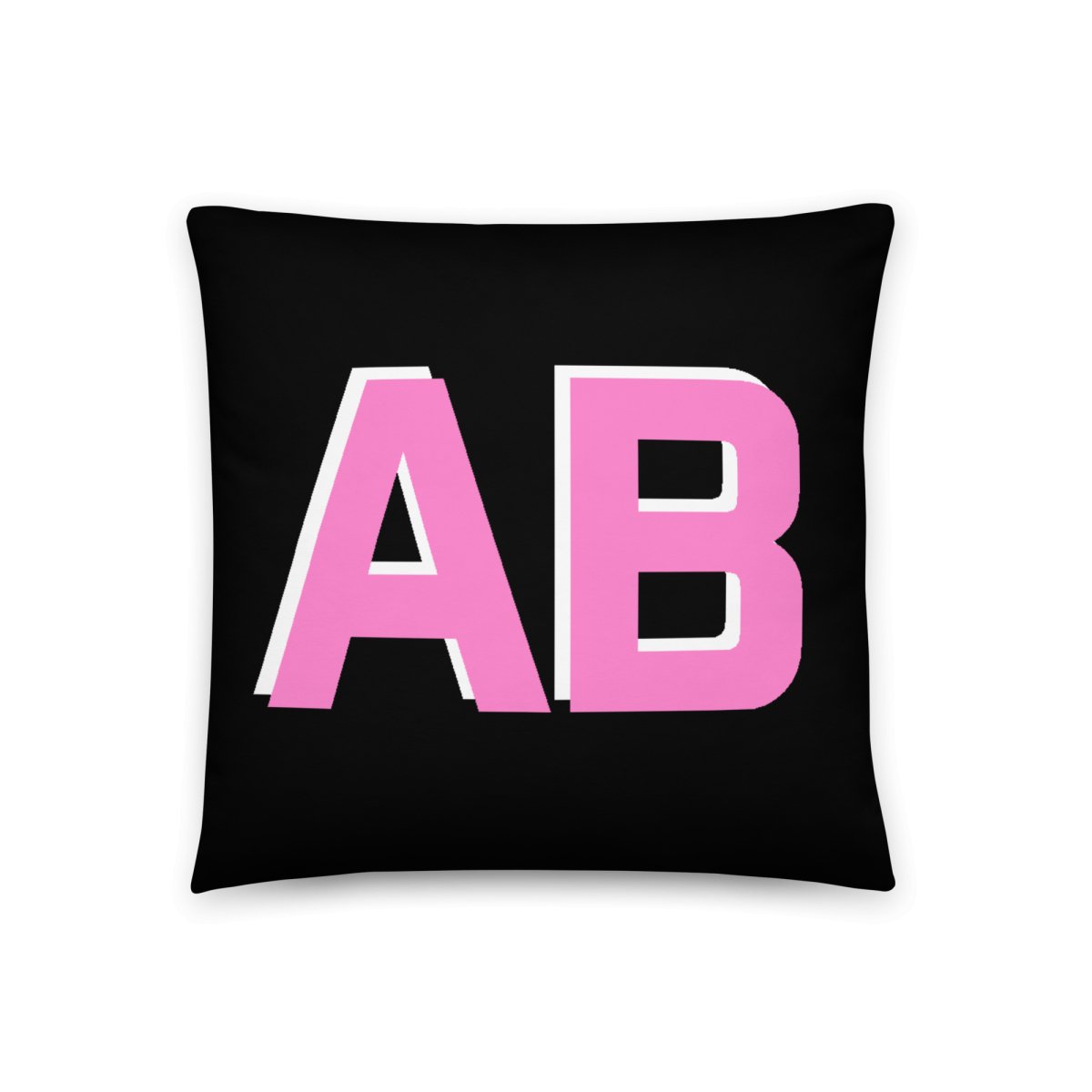 Personalized Shadow Block Initials Pillow Case + Pillow