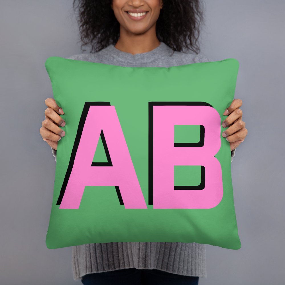 Personalized Shadow Block Initials Pillow Case + Pillow