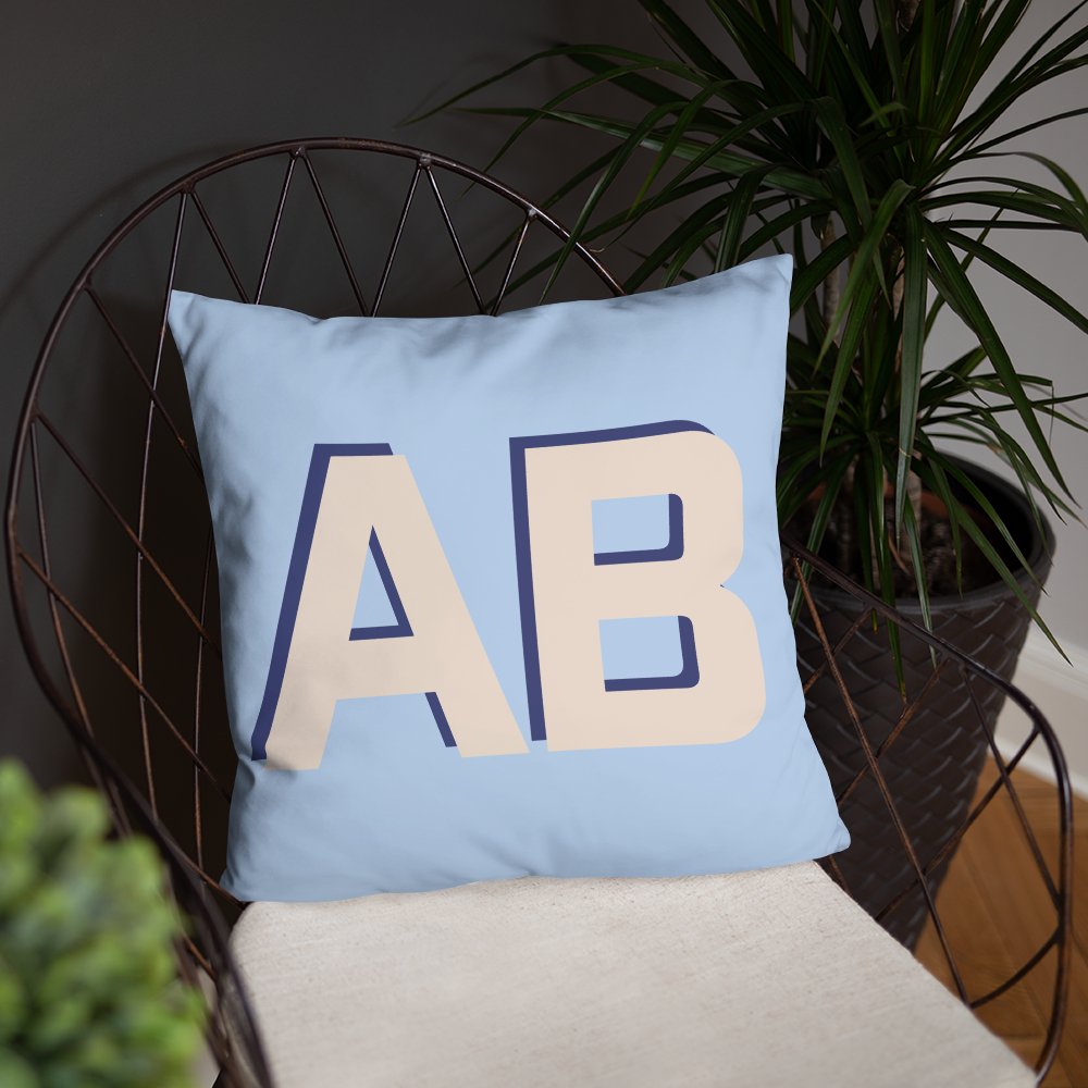 Personalized Shadow Block Initials Pillow Case + Pillow
