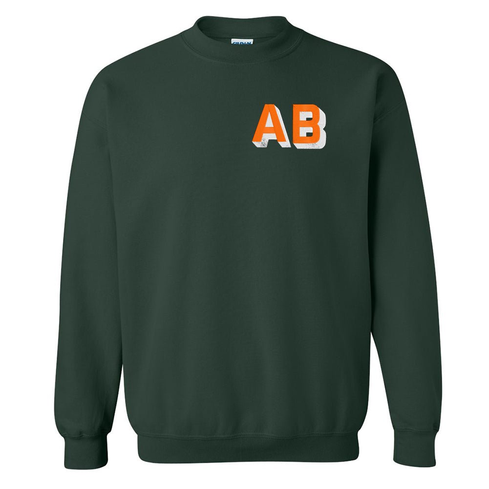 Personalized Shadow Block Initials 'Team Color' Sweatshirt