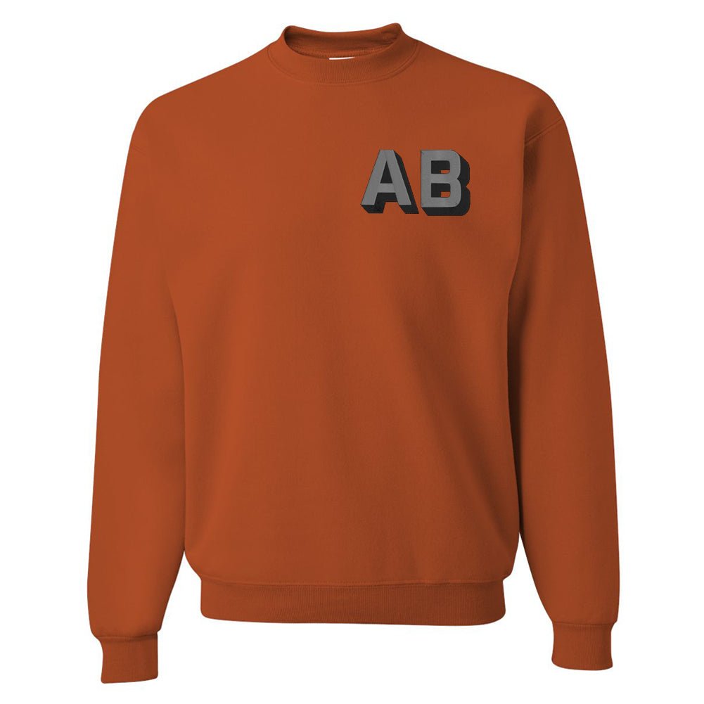 Personalized Shadow Block Initials 'Team Color' Sweatshirt