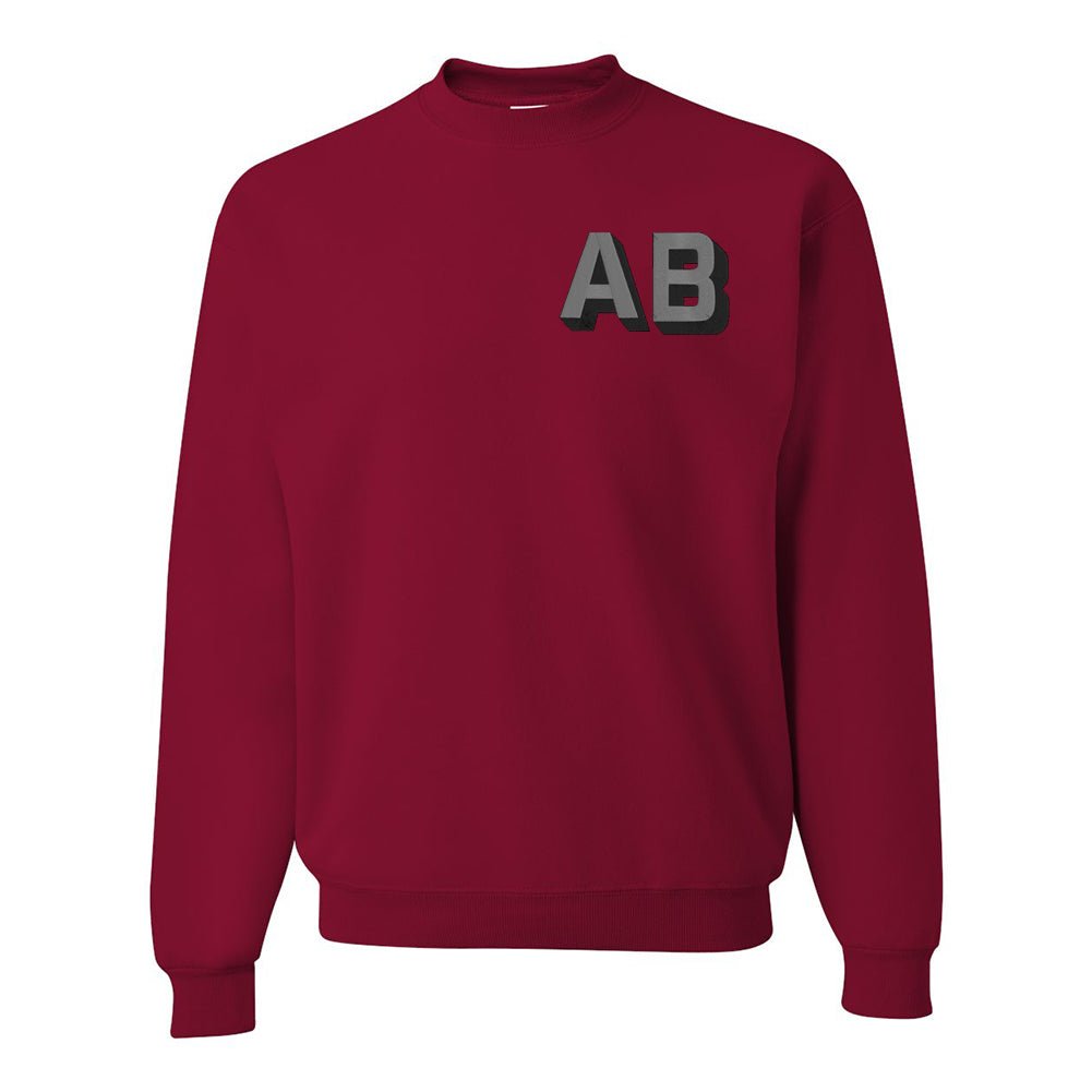 Personalized Shadow Block Initials 'Team Color' Sweatshirt