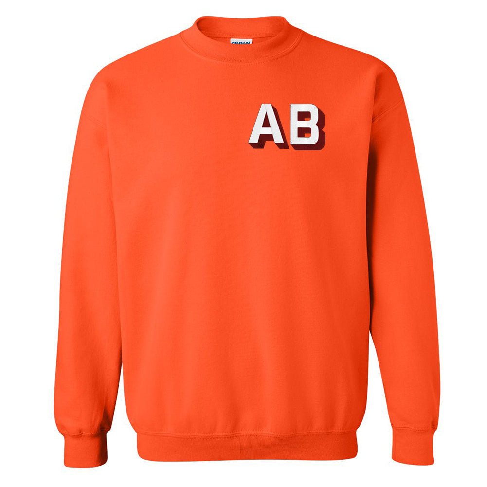 Personalized Shadow Block Initials 'Team Color' Sweatshirt