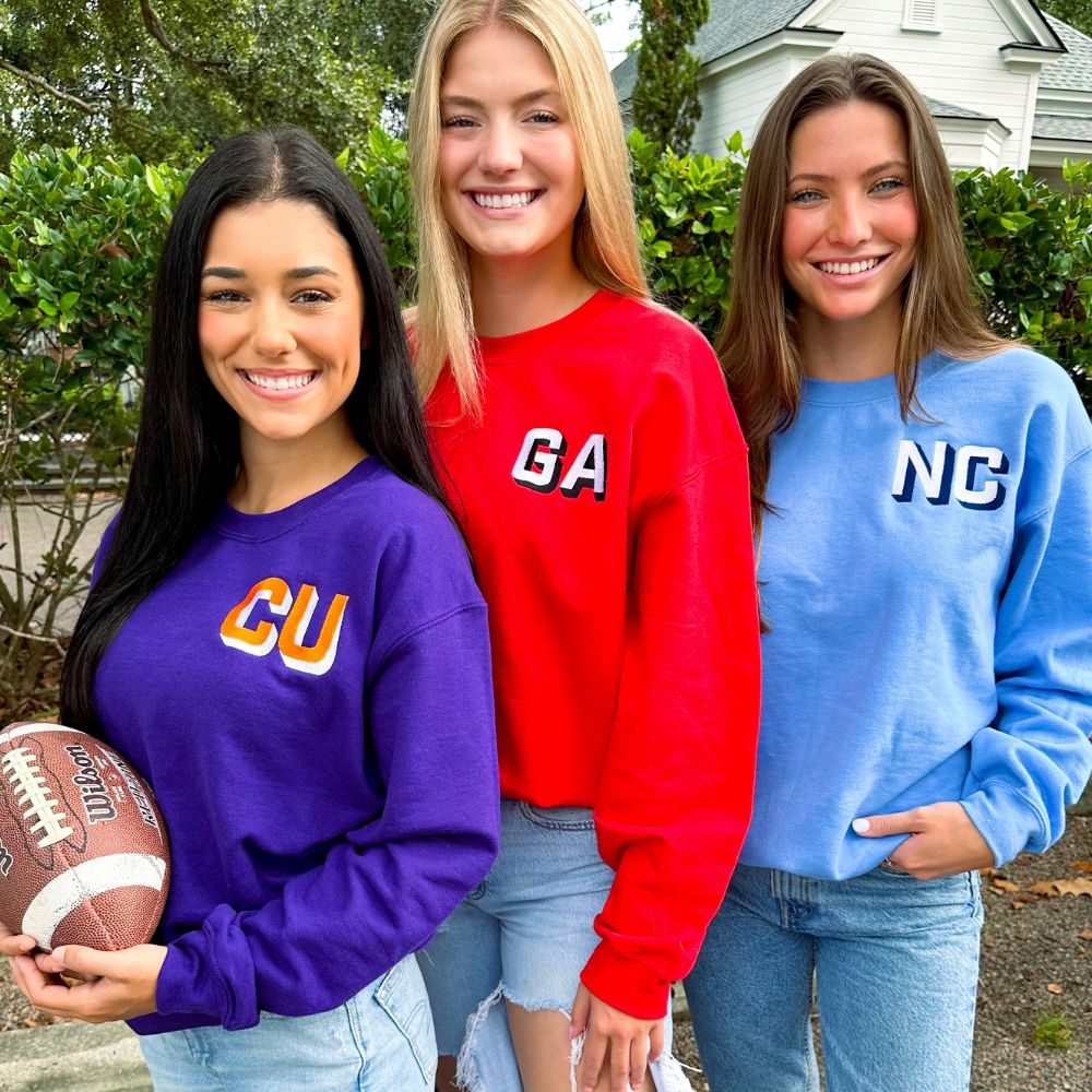 Personalized Shadow Block Initials 'Team Color' Sweatshirt