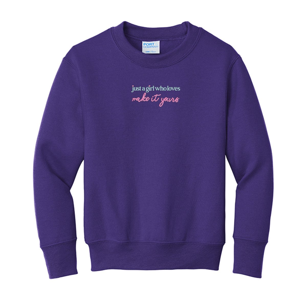 Kids Make It Yours™ 'Just A Girl Who Loves' Crewneck Sweatshirt