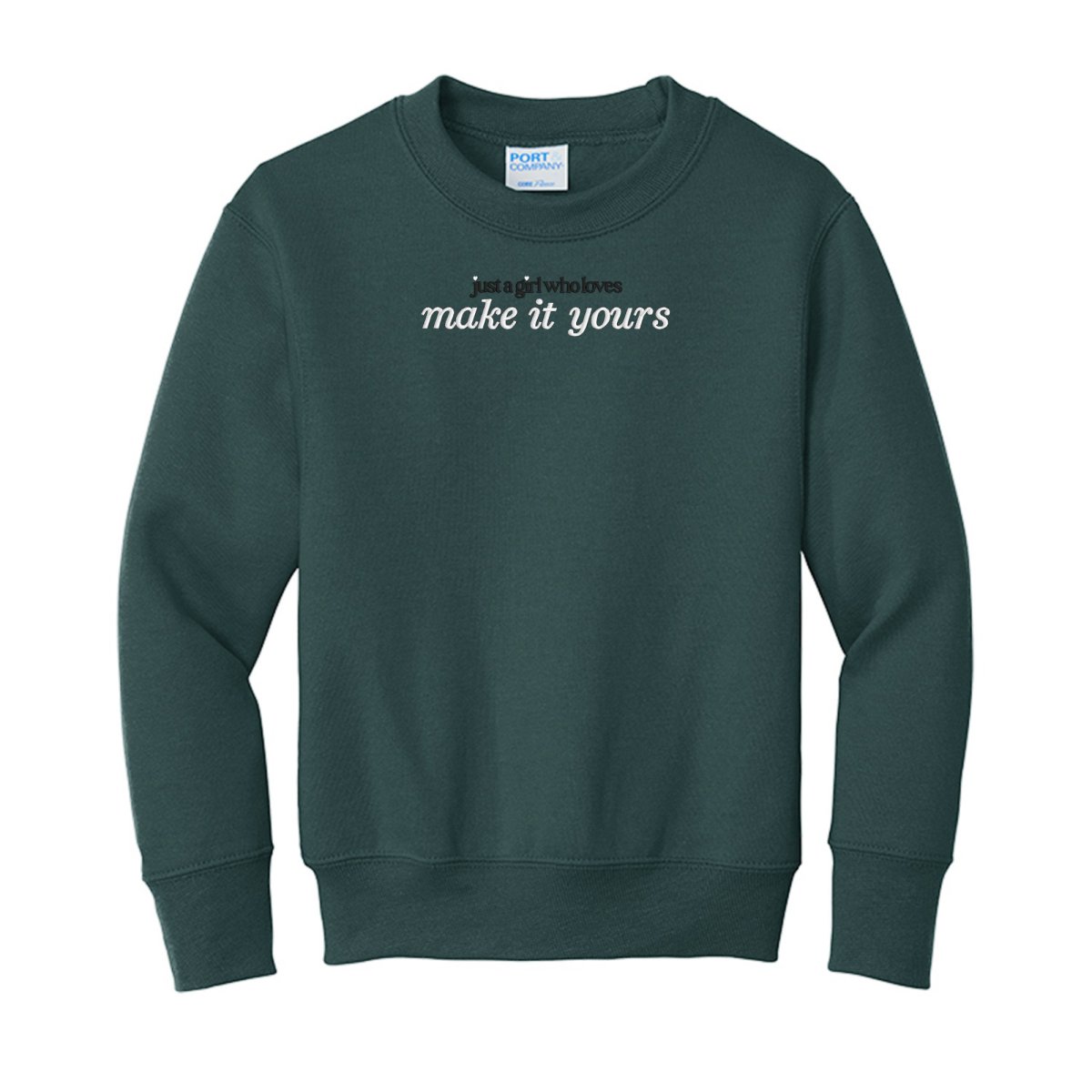 Kids Make It Yours™ 'Just A Girl Who Loves' Crewneck Sweatshirt