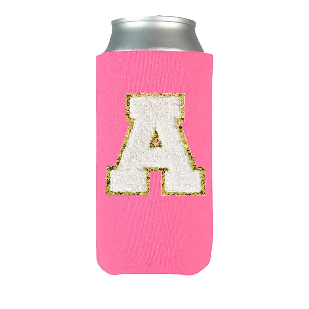 Letter Patch Slim Can Koozie