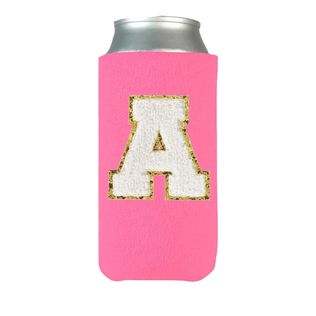 Letter Patch Slim Can Koozie