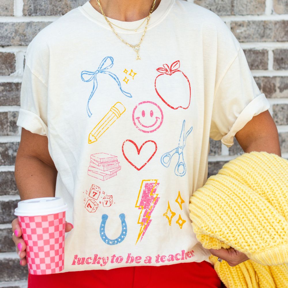 'Lucky Teacher Dopamine Doodles' T-Shirt