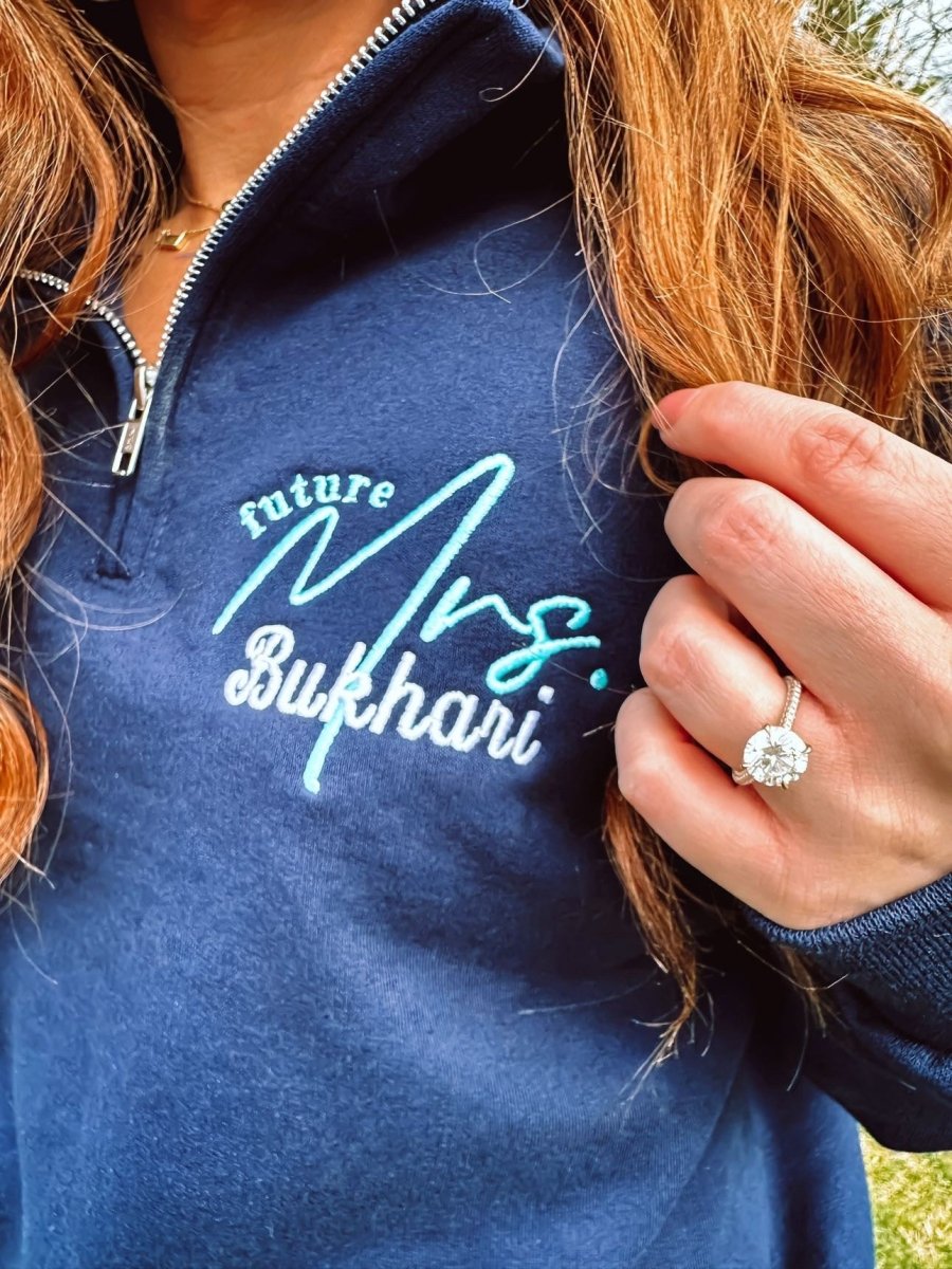 Make It Yours™ 'Mrs./Future Mrs.' Quarter Zip Sweatshirt