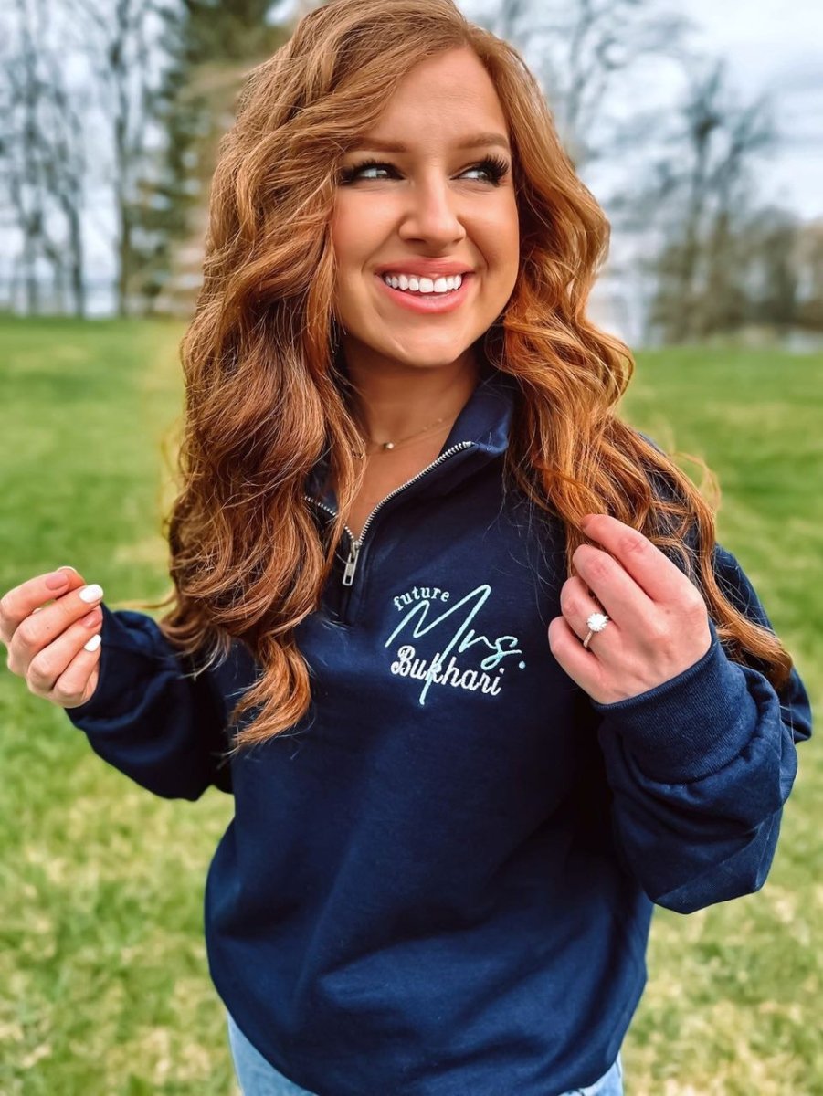 Make It Yours™ 'Mrs./Future Mrs.' Quarter Zip Sweatshirt