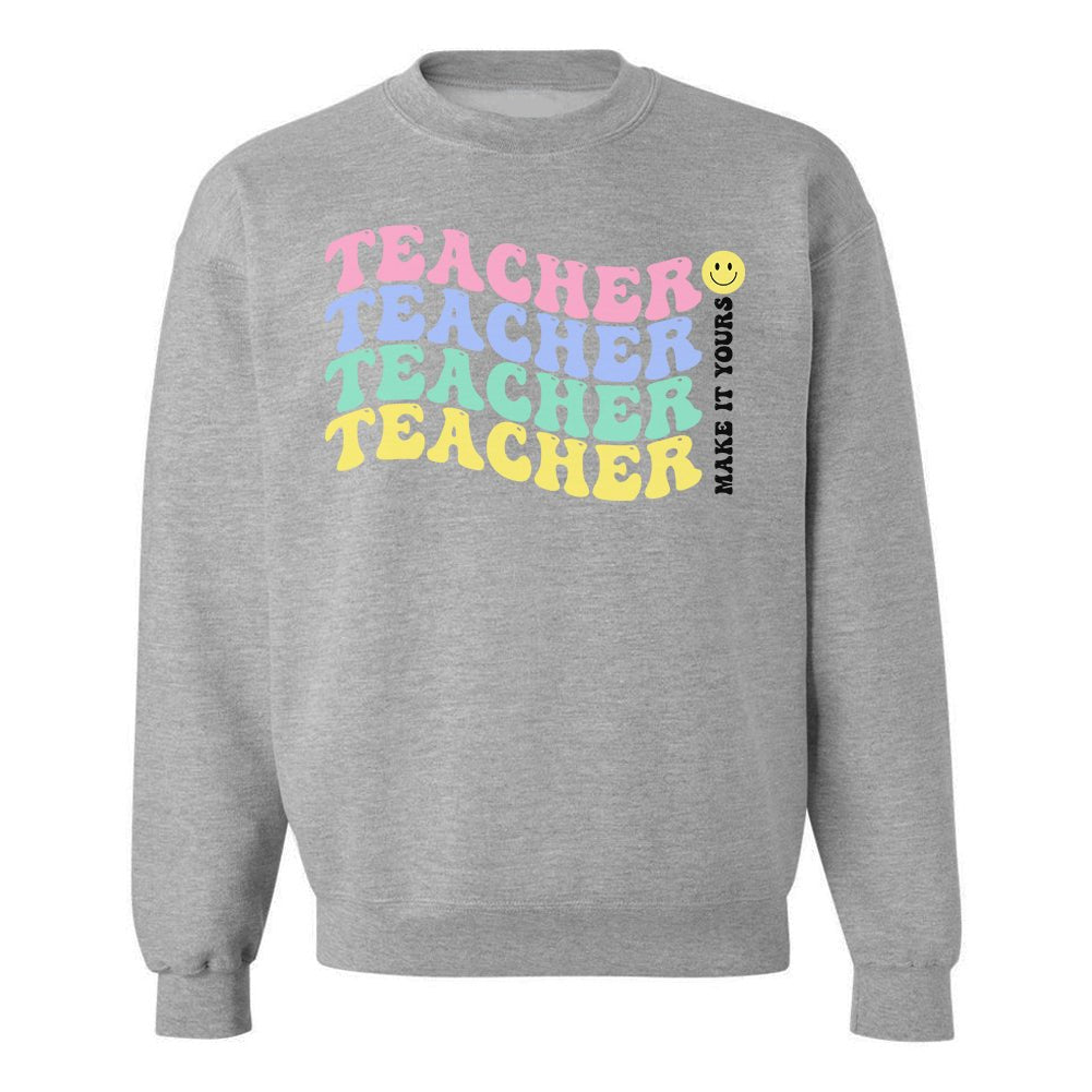 Make It Yours™ 'Retro Teacher' Crewneck Sweatshirt