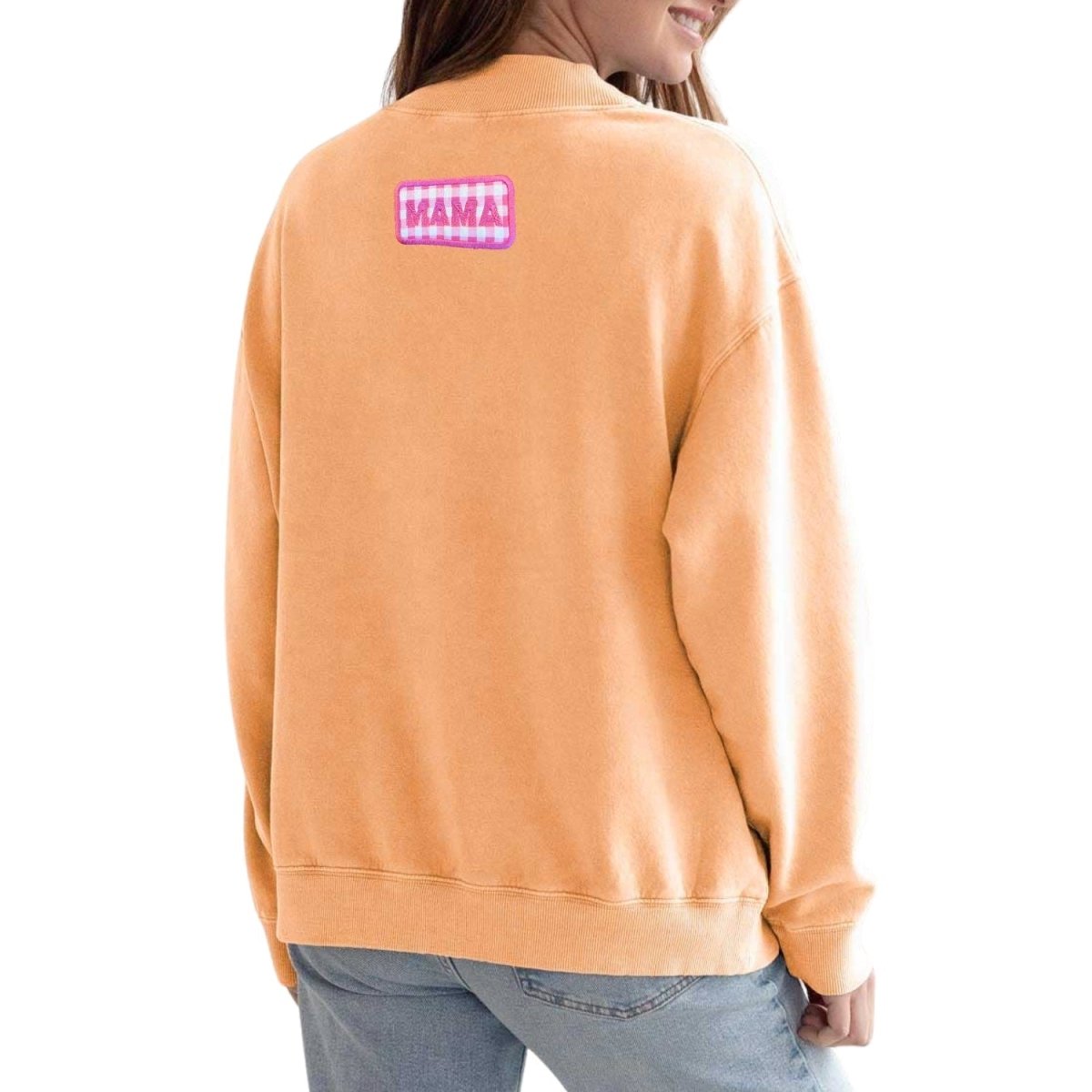 'Mama Gingham Patch' Mockneck
