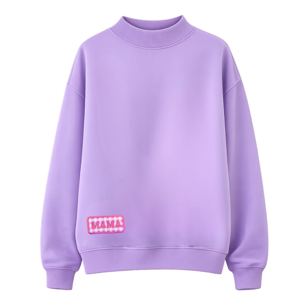 'Mama Gingham Patch' Mockneck