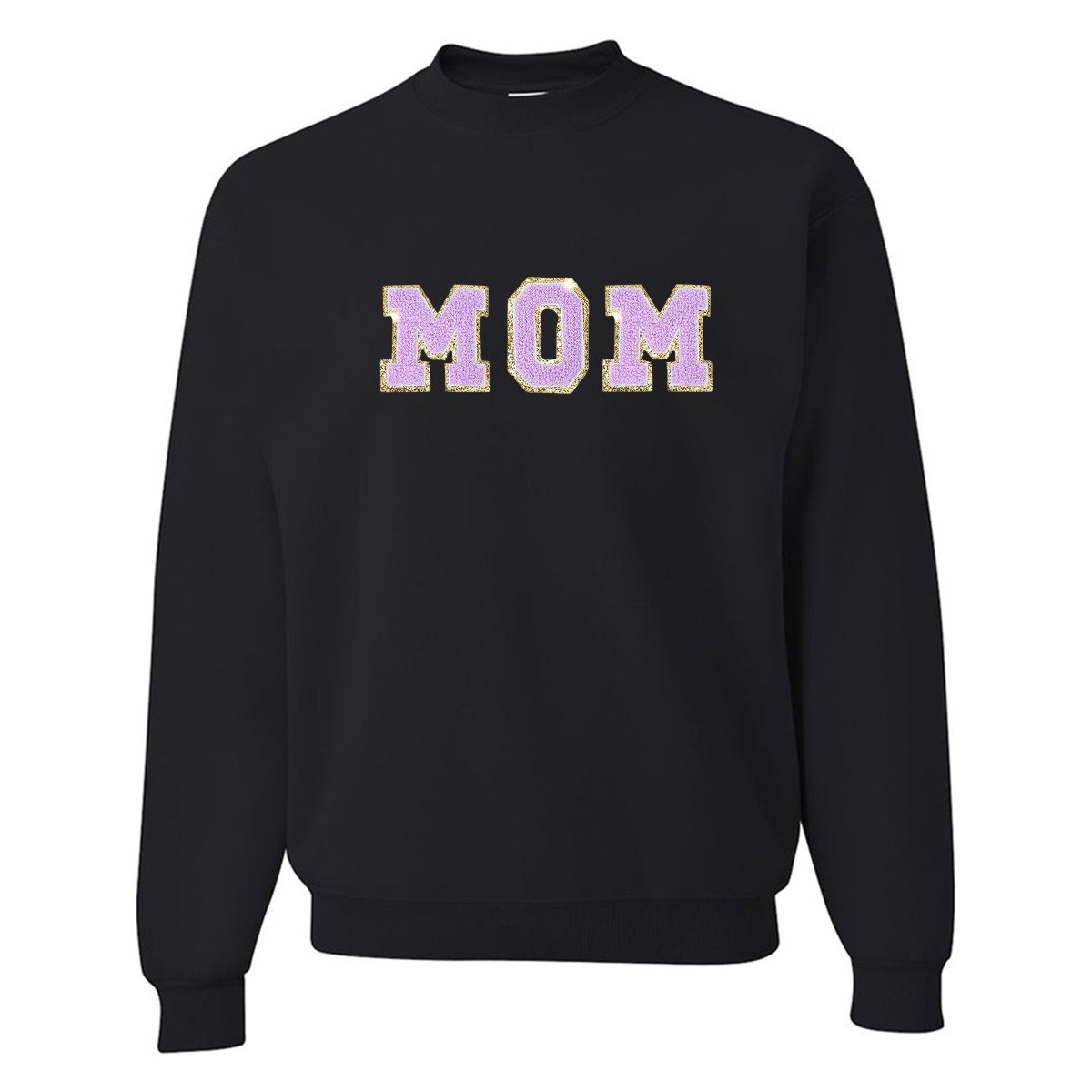 Mama/Mom Letter Patch Crewneck Sweatshirt