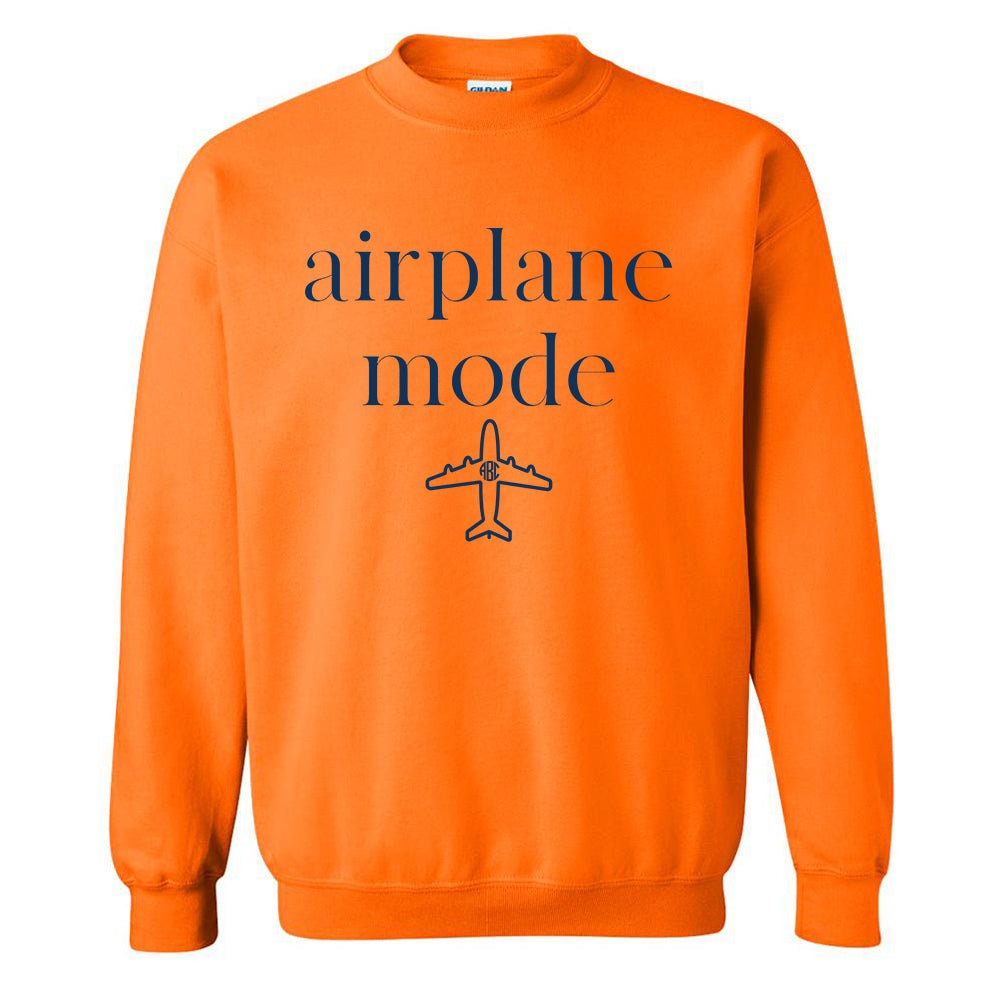 Monogrammed 'Airplane Mode' Neon Crewneck Sweatshirt