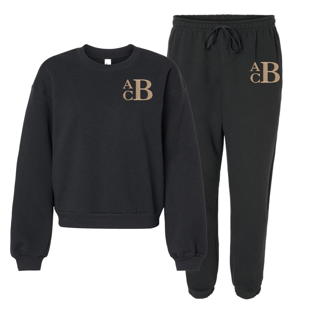 Monogrammed American Apparel Cropped Crewneck Set