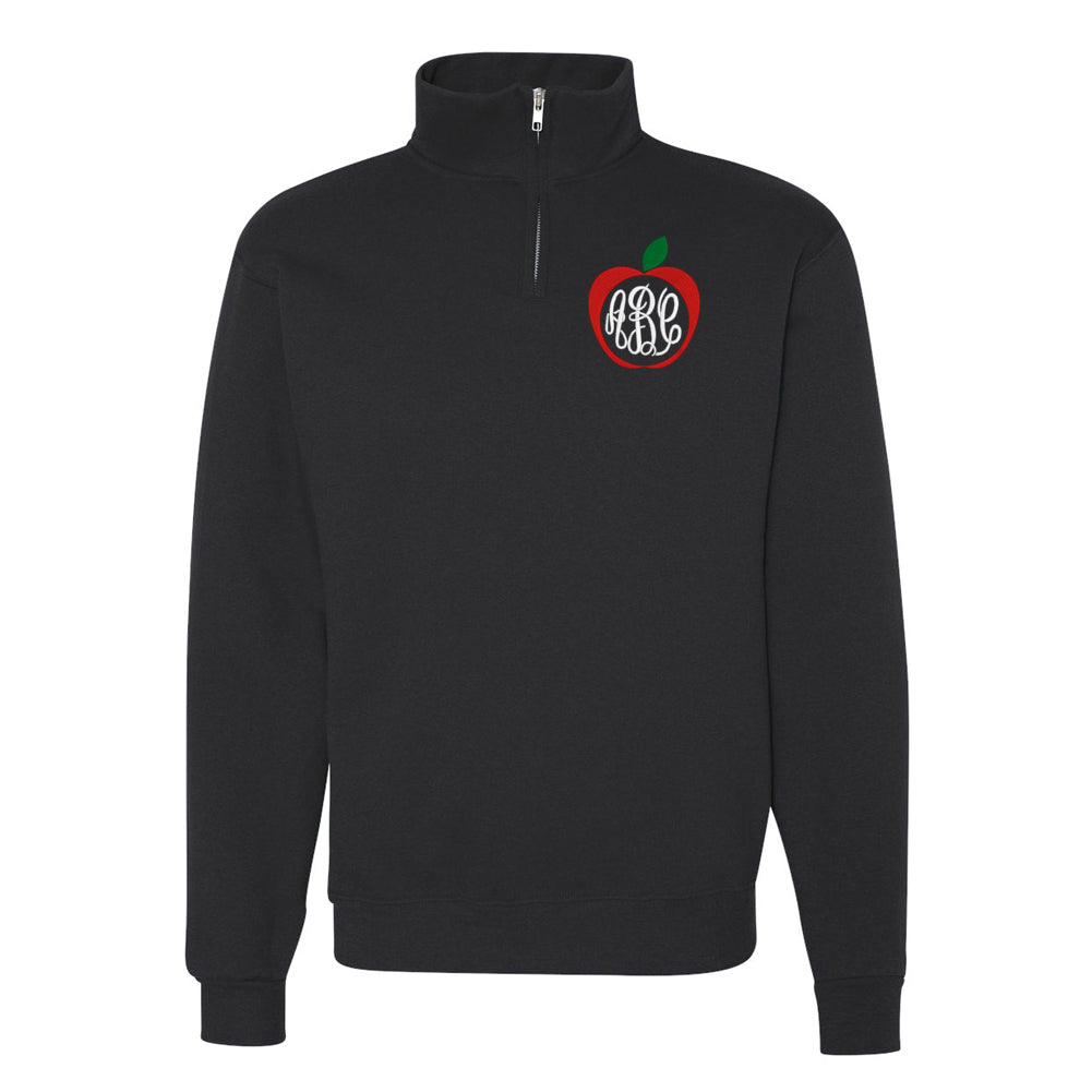 Monogrammed Apple Quarter Zip Sweatshirt