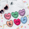 Monogrammed 'Basic Girl Candy Hearts' Crewneck Sweatshirt