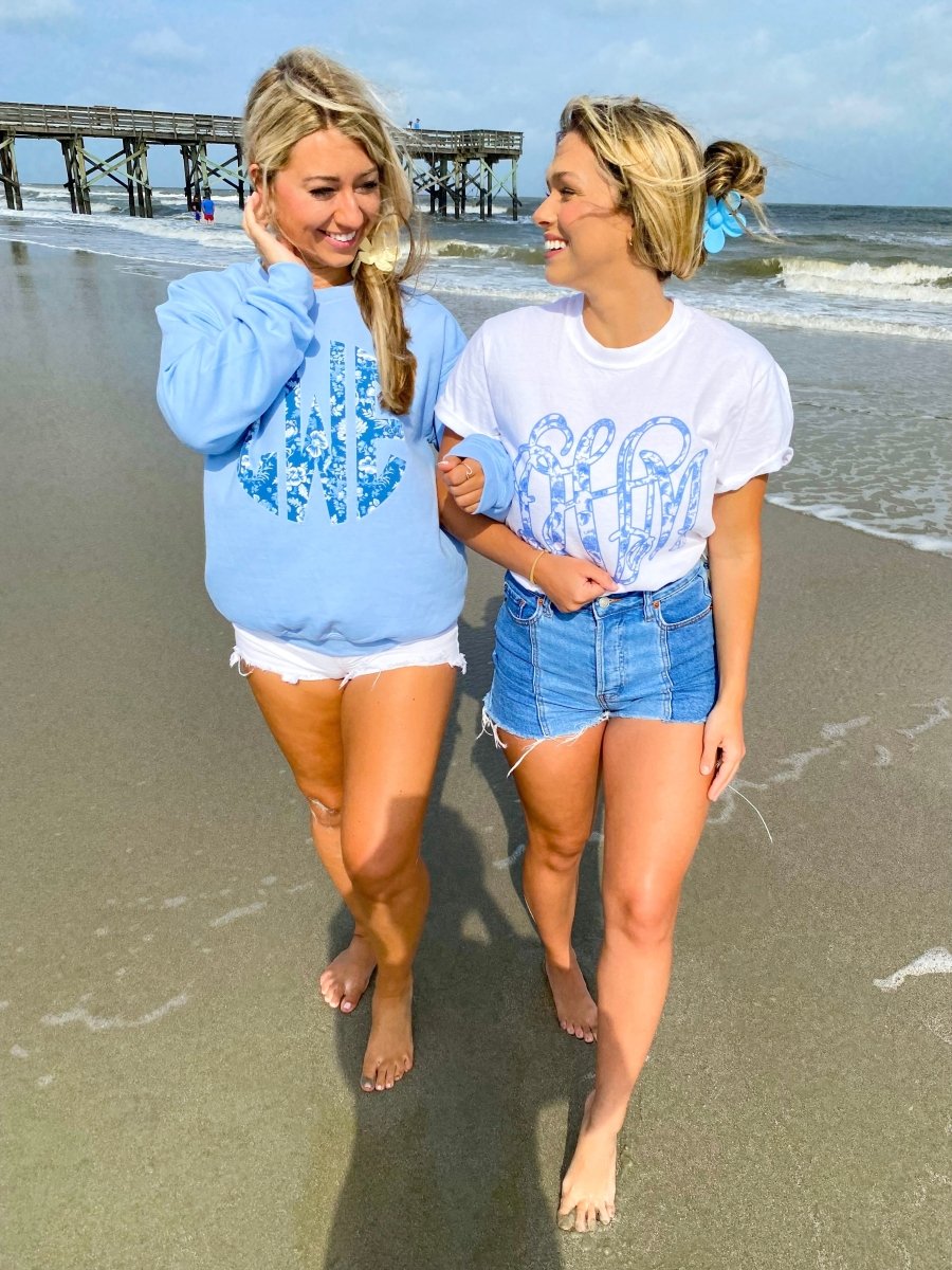 Monogrammed 'Blue & White Chinoiserie' Big Print Sweatshirt