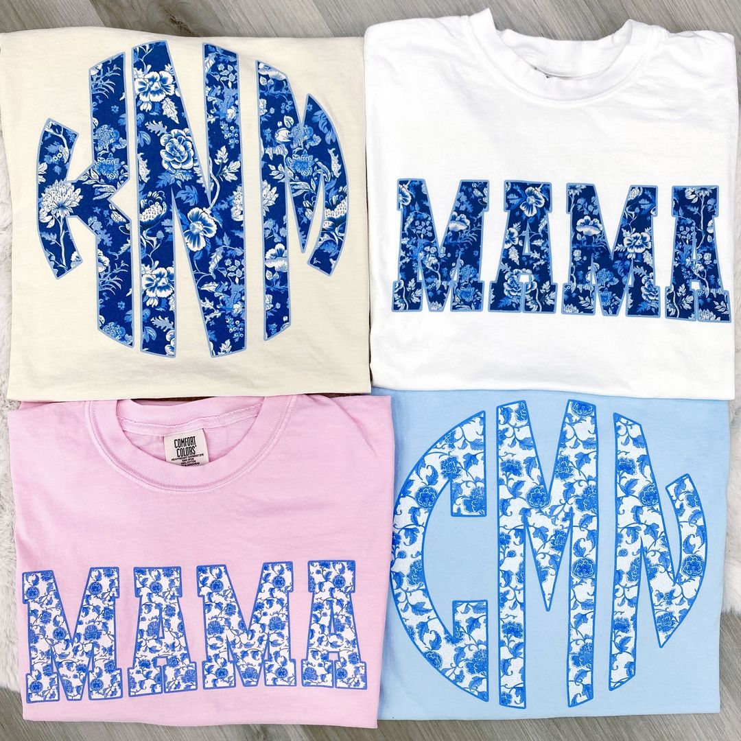 Monogrammed 'Blue & White Chinoiserie' Big Print Sweatshirt
