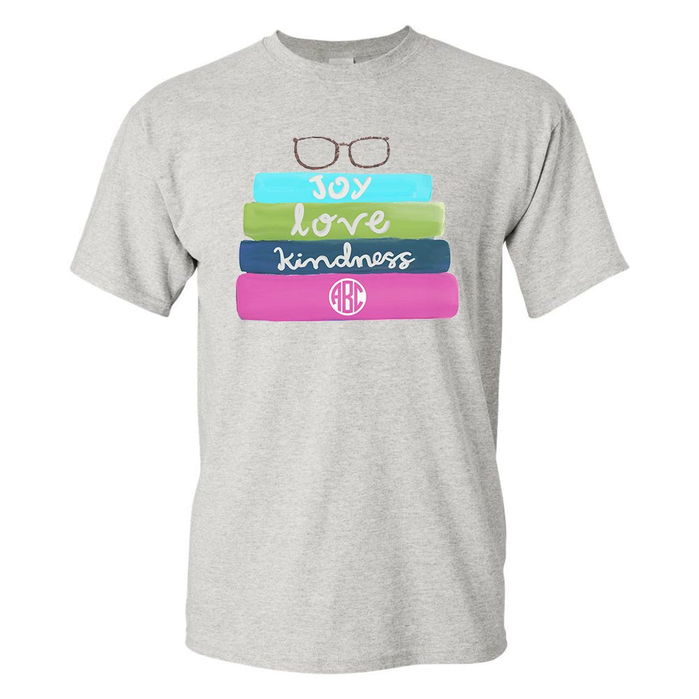 Monogrammed 'Bookstack' Basic T-Shirt