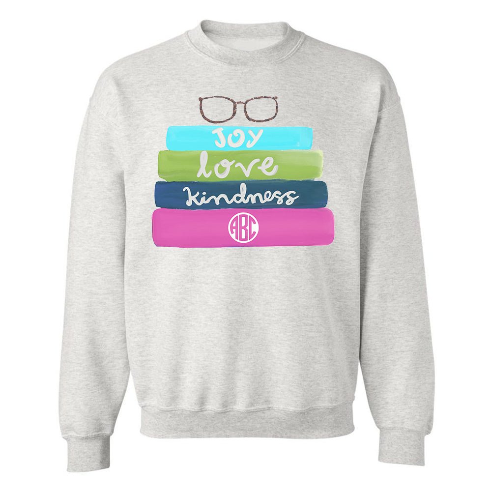 Monogrammed 'Bookstack' Crewneck Sweatshirt