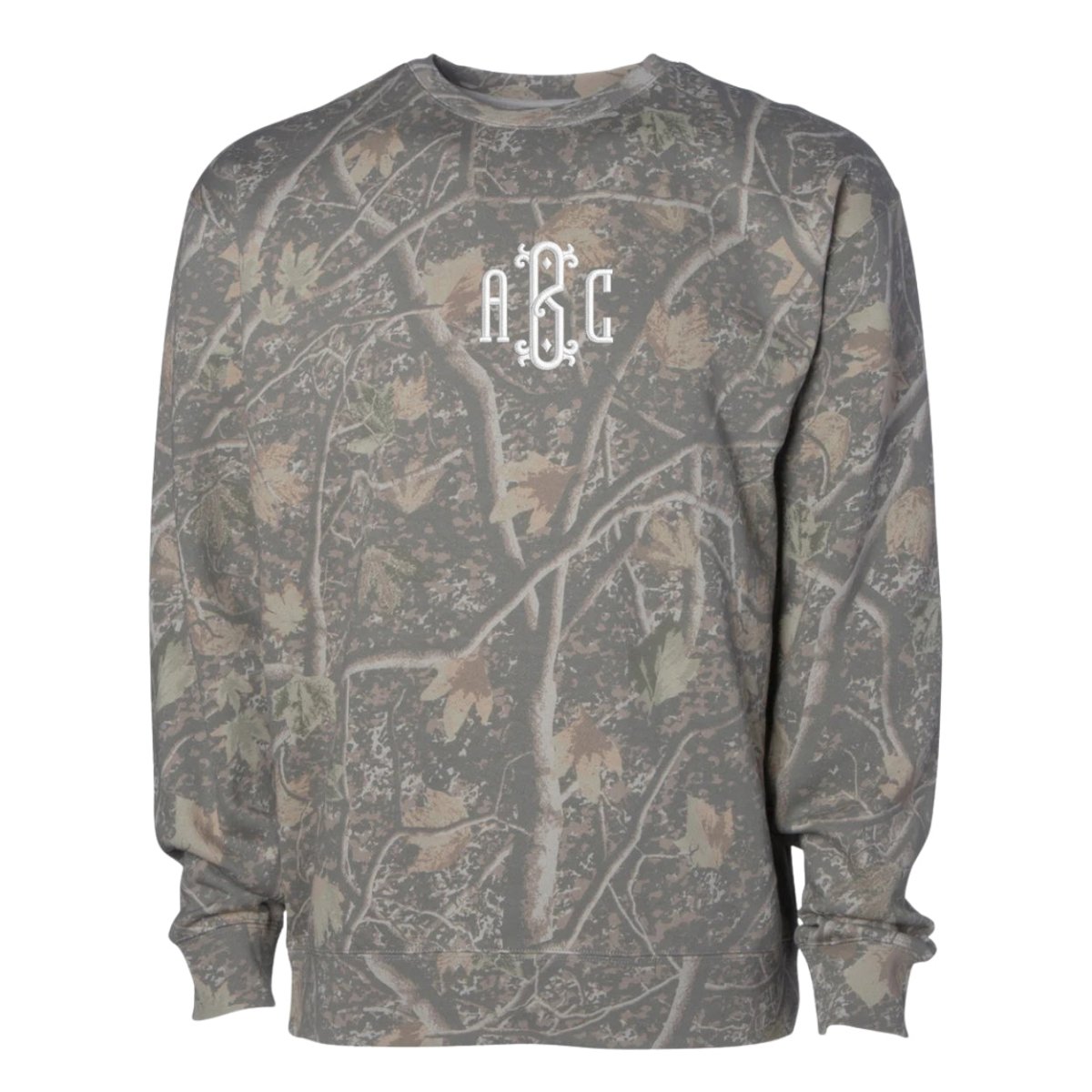 Monogrammed Camo Hideaway Crewneck