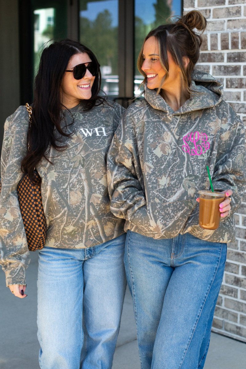 Monogrammed Camo Hideaway Hoodie
